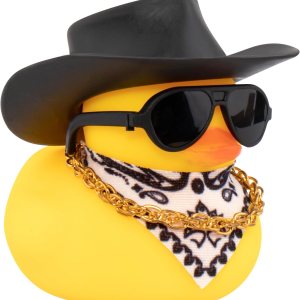 wonuu Pato de goma para automóvil, decoración de pato amarillo con sombrero de sol, collar, gafas de sol para decoración de tablero de automóvil, wonuu Pato de goma para automóvil, decoración de pato amarillo con sombrero de sol, collar, gafas de sol para decoración de tablero de automóvil,
