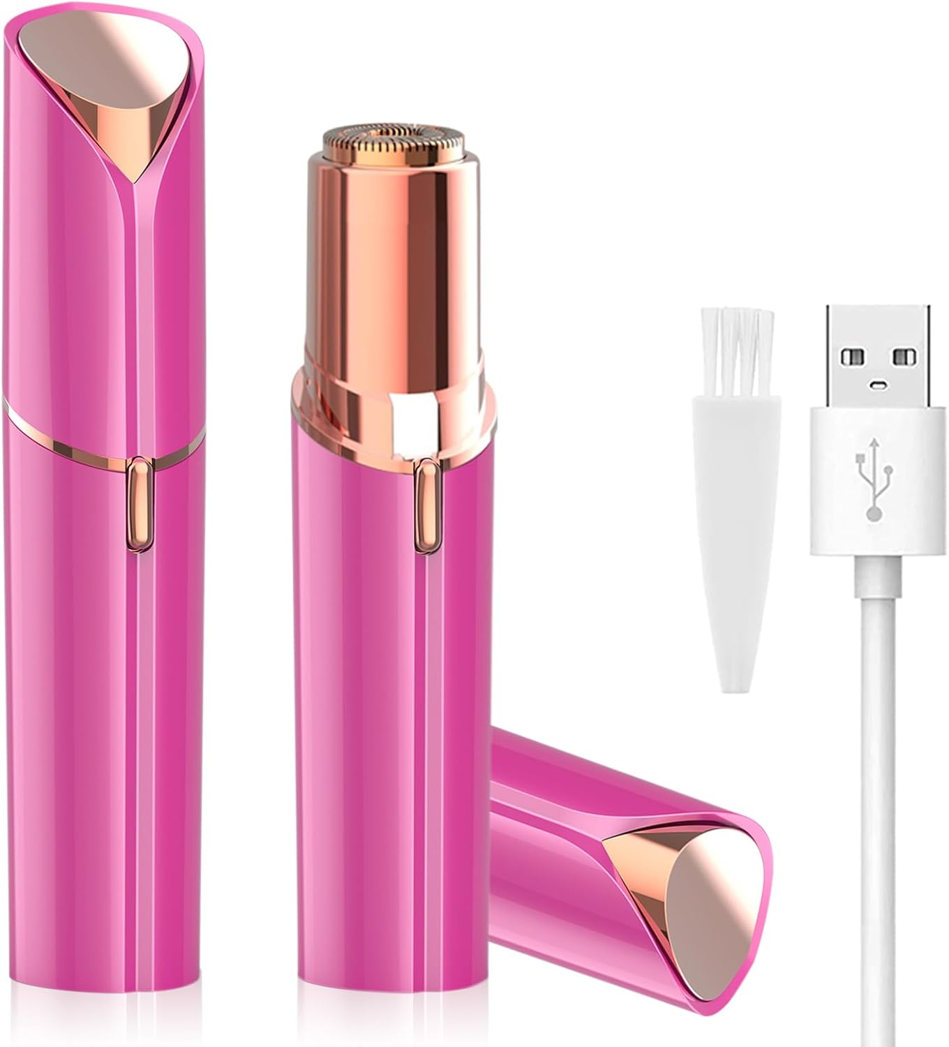 Removedor de vello facial, afeitadora para mujeres, recargable por USB, IPX6, impermeable, para labios, cuerpo, brazos, bigotes, pelusa y barbilla