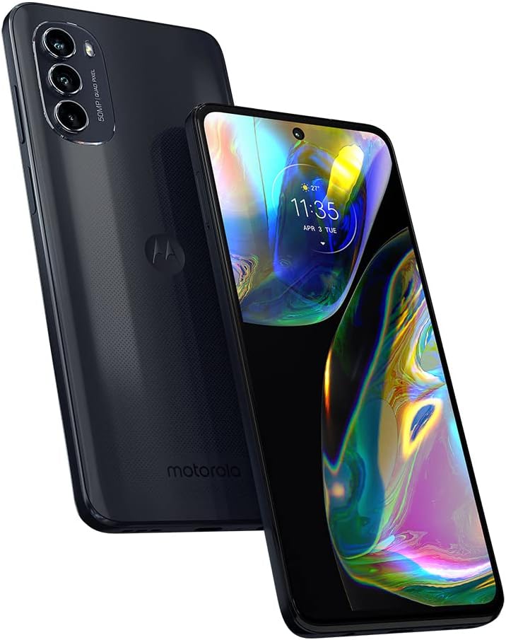 Motorola Moto G82 5G Single SIM  6 GB de RAM + 128 GB de almacenamiento interno  Altavoces estéreo con Dolby Atmos  Cámara principal OIS de 50 MP
