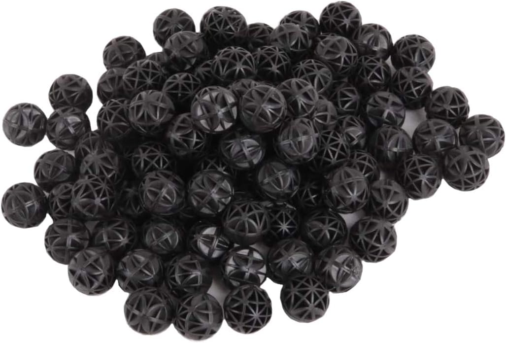 J-star 100 unidades de 0.62 pulgadas para acuario bio bolas filtrantes, medios de filtro para tanque de peces de acuario, bolas de filtro de medios