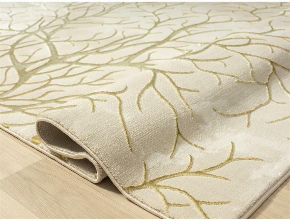 Alfombra decorativa para sala de estar, dormitorio, pasillo de baño u oficina, lavable a máquina, diseño floral que añadirá un toque elegante a tus