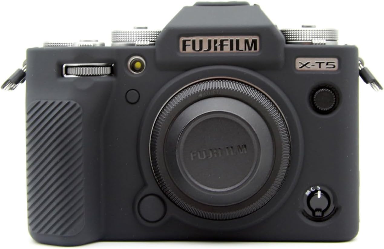 Rieibi Fuji XT5 X-T5 – Funda protectora de silicona suave para cámara Fujifilm XT5 X-T5, funda ligera para cámara Fuji X-T5, color negro