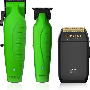 Supreme Trimmer Kit de peluquería 3 en 1  Vader Clipper, Vader Trimmer & Crunch Foil Shaver  Cortadora de barba profesional para hombres, cortadora Supreme Trimmer Kit de peluquería 3 en 1  Vader Clipper, Vader Trimmer & Crunch Foil Shaver  Cortadora de barba profesional para hombres, cortadora
