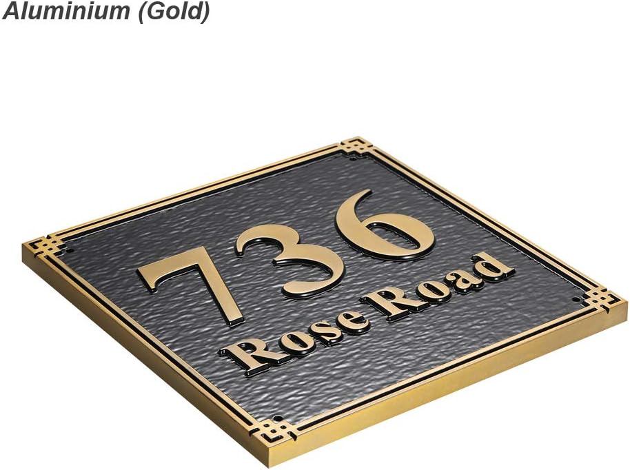 Placa de metal personalizada con dirección personalizada y nombre de calle y número de casa, placas de 8 x 8 pulgadas