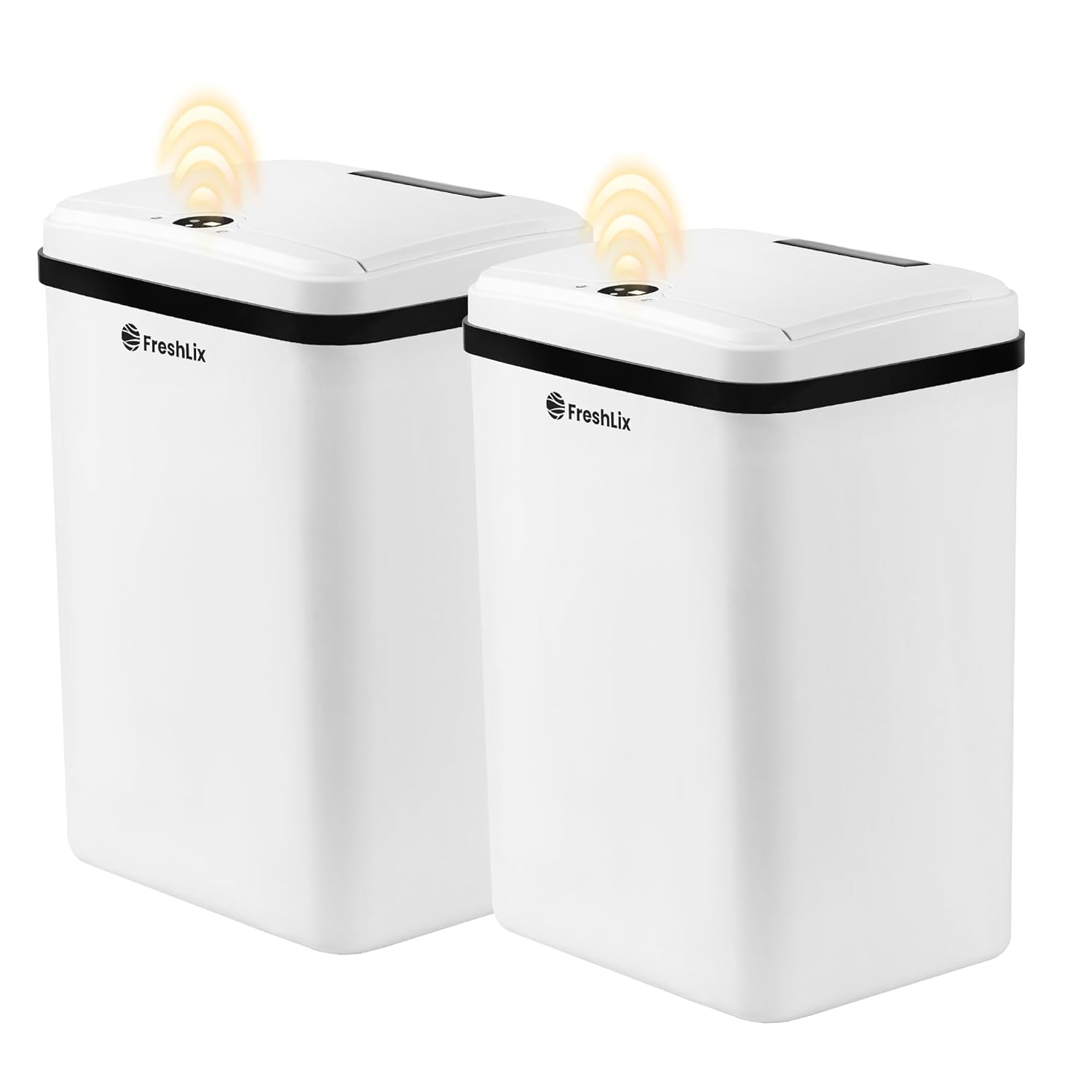 Basurero de baño de 4 galones sin contacto inteligente con sensor de movimiento automático con tapa, impermeable, estrecho, pequeño, para cocina,