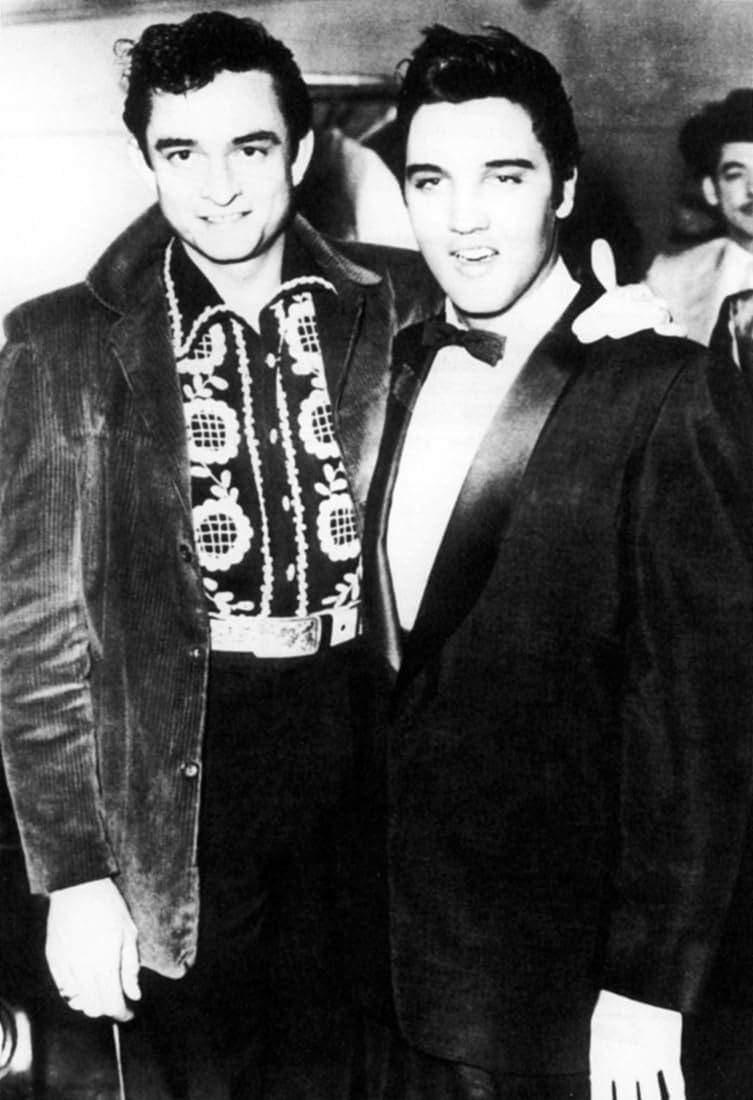 Johnny Cash & Elvis Presley Póster, Rock N’ Roll Legends, el hombre de negro y el rey del rock