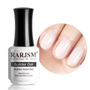 RARJSM Base de goma blanca lechosa, gel constructor de extensiones de gel blanco suave, esmalte de uñas de gel de capa base, 0.5 onzas líquidas, RARJSM Base de goma blanca lechosa, gel constructor de extensiones de gel blanco suave, esmalte de uñas de gel de capa base, 0.5 onzas líquidas,