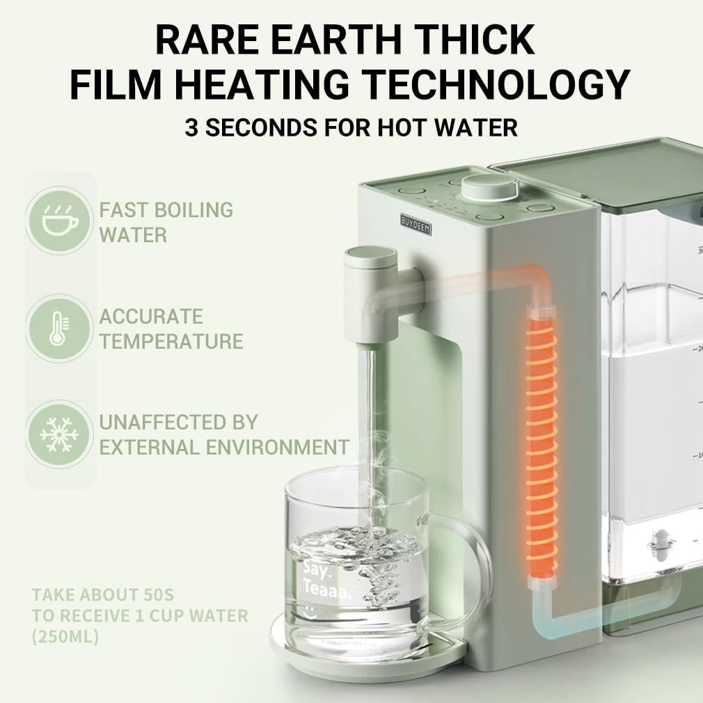 BUYDEEM S9013 Dispensador de agua caliente instantáneo, caldera de agua para encimera y calentador para té, café y fórmula para bebés, 8