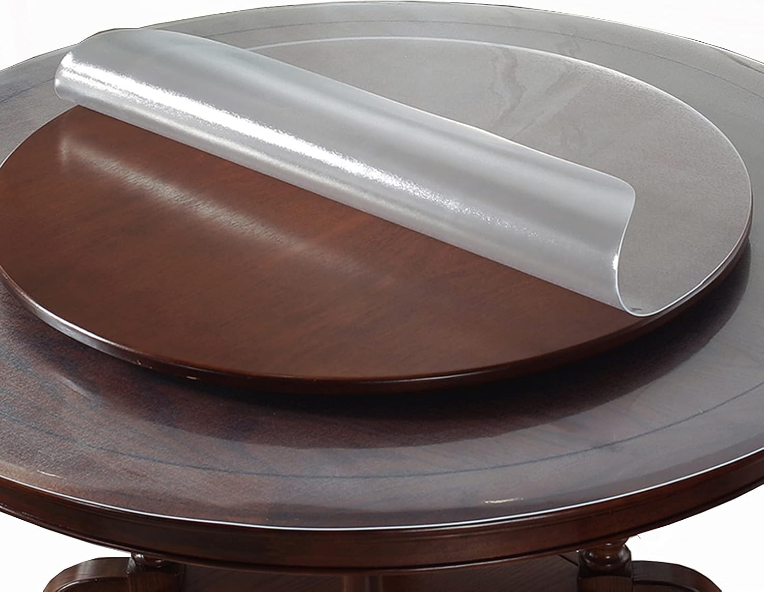 Cubierta de mesa redonda transparente de PVC esmerilado de 0.079in de grosor, protector impermeable, mantel de plástico, cojín protector de silla de