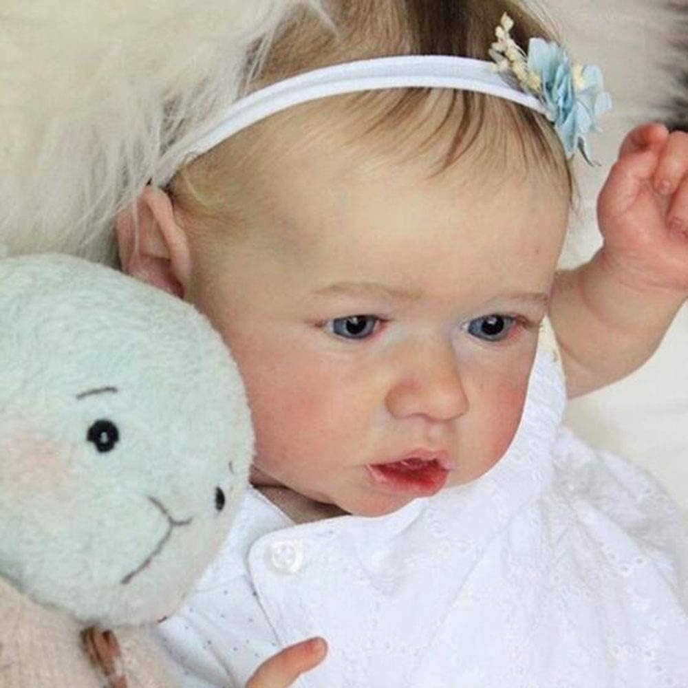 Muñecas Reborn Baby Girls, linda muñeca de vinilo Reborn de 18 pulgadas con cuerpo de tela suave y pesada, muñeca realista de vinilo con peso hecho