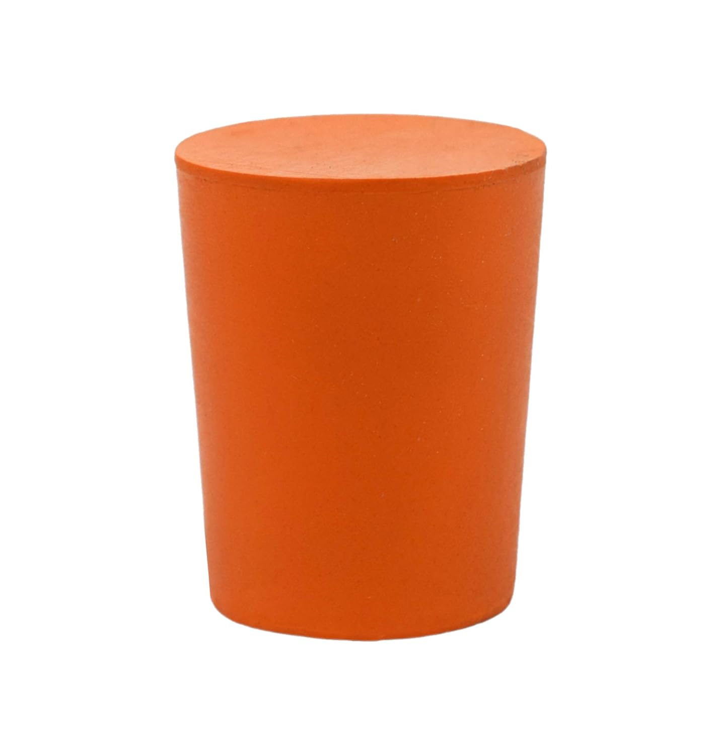 Paquete de 10 tapones de goma maciza  Tamaño 0.669 in inferior, 0.787 in superior, 1.024 in de longitud  Naranja  Calidad superior, goma sólida