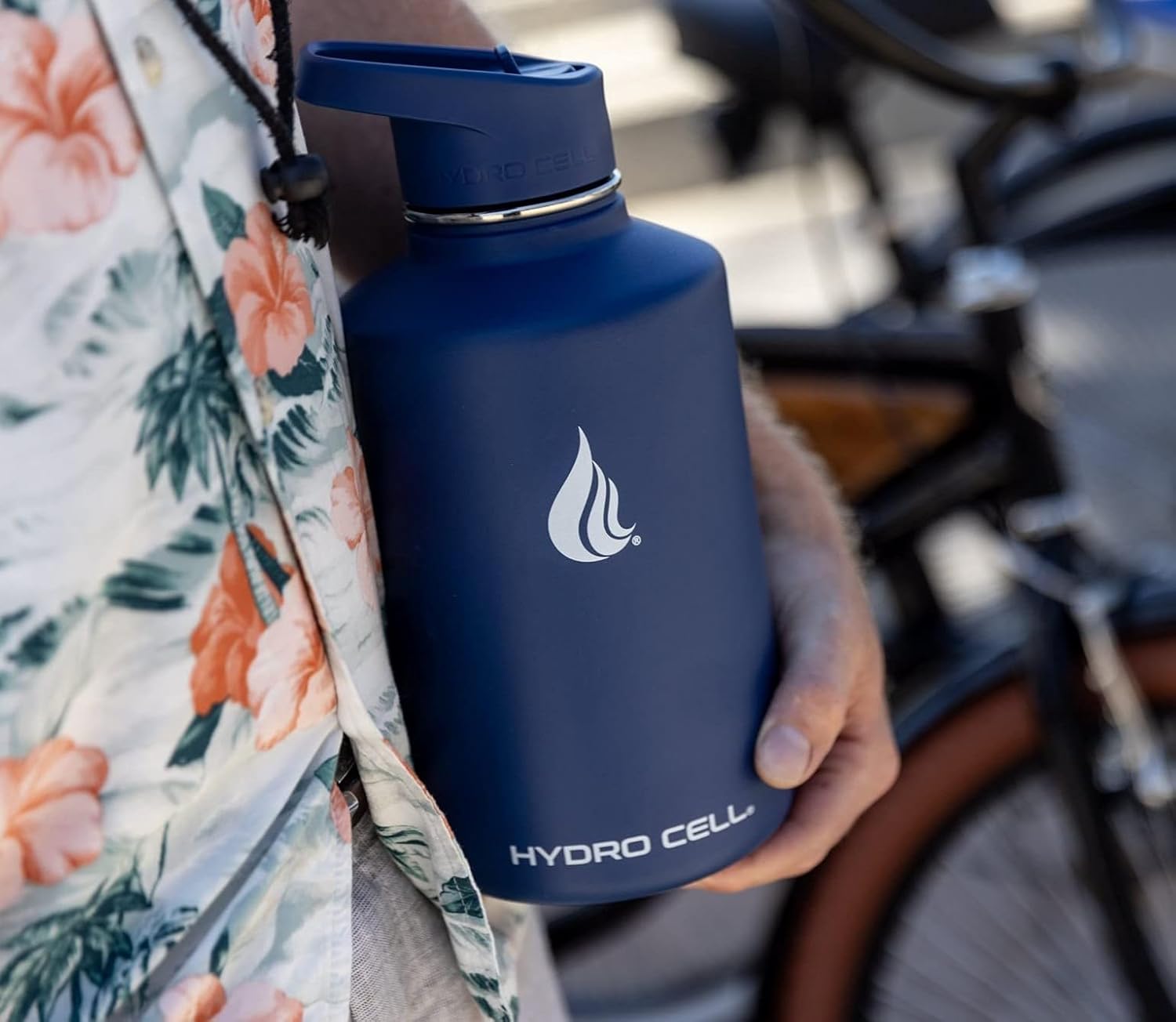 HYDRO CELL Tapa deportiva con popote para botellas de agua de boca ancha, tapa de repuesto de boquilla abatible sin BPA, 64 onzas, 40 onzas, 32