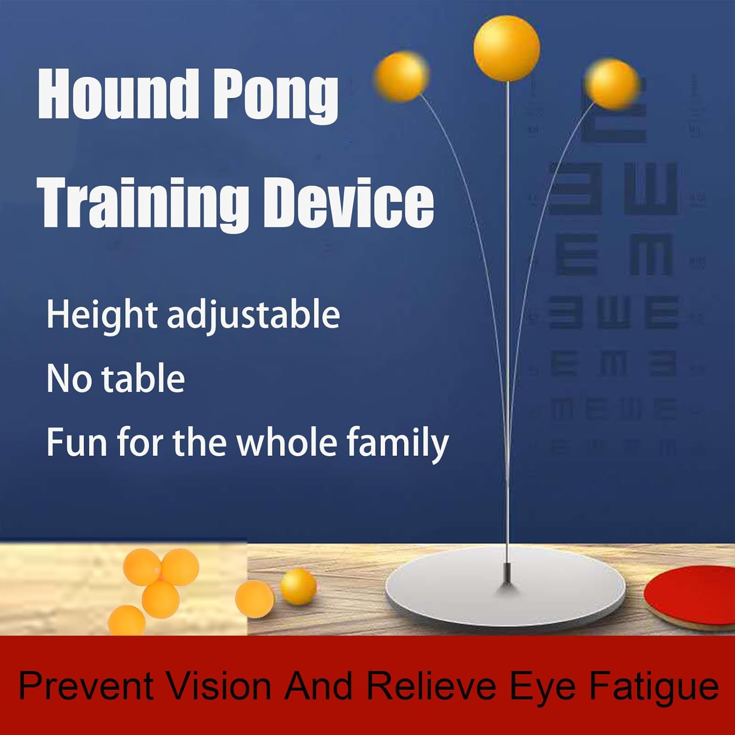 HURRISE Juego de paletas de pelotas de tenis de mesa, juego de paletas de ping pong con pelotas, entrenador de tenis de mesa con eje elástico, base
