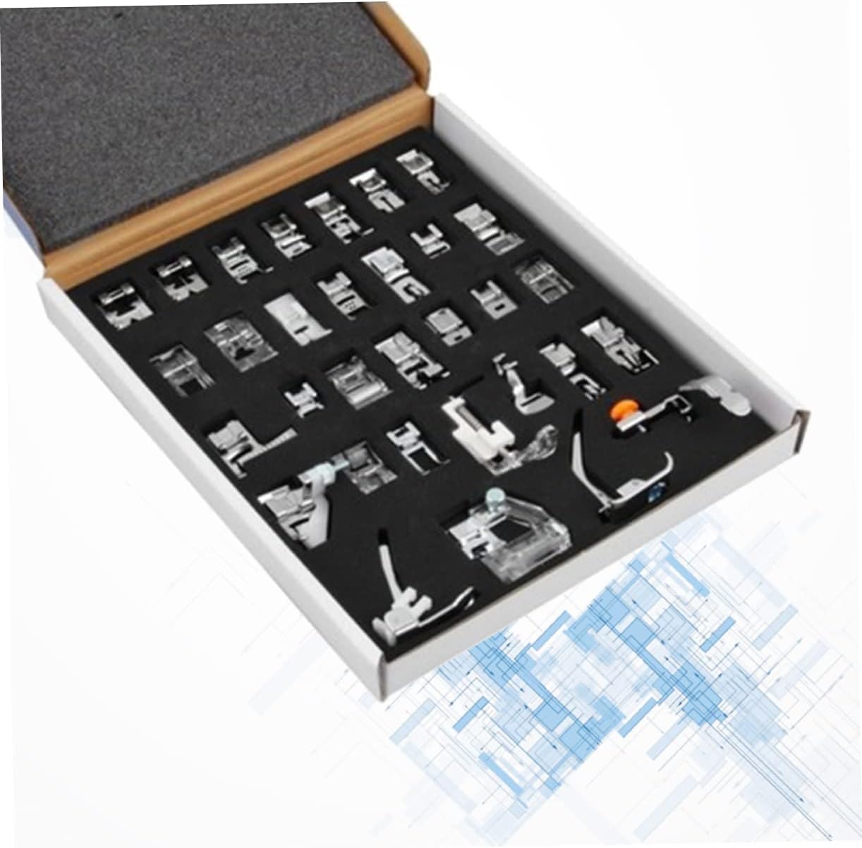 SEWACC Maquina De Afeitar 32pcs Máquina De Coser Prensador De Pie La Máquina De Coser Prensador De Pie Máquina De Coser Máquina De Coser De Pie