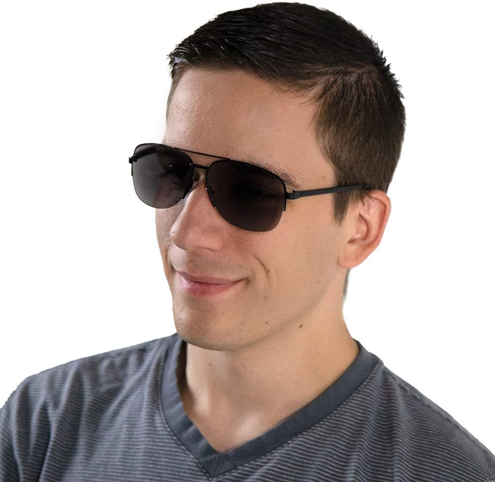 VITENZI Anzio – Gafas de sol con lectores para hombres y mujeres, lentes de lectura de aviador tintados con sol integrados