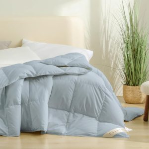 Edredón de plumón Queen con relleno de plumón de ganso 650, funda de algodón ultrasuave OverCloud, edredón de plumón blanco para todas las Edredón de plumón Queen con relleno de plumón de ganso 650, funda de algodón ultrasuave OverCloud, edredón de plumón blanco para todas las