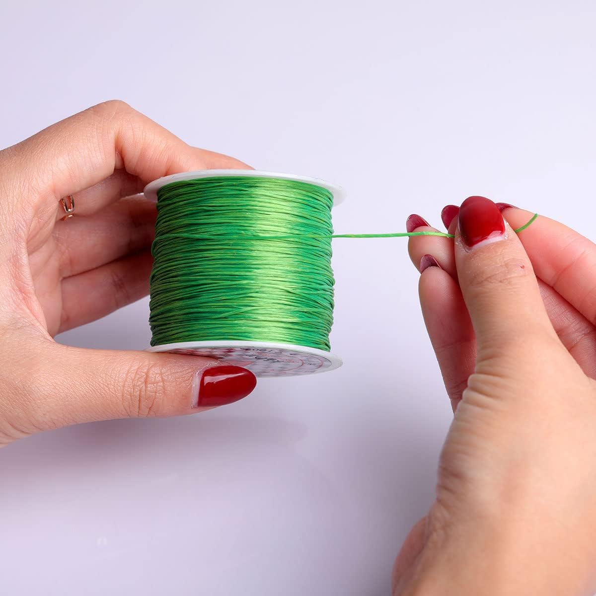 Collar de cuentas transparentes de 0.020 in, color verde, elástico, para hacer pulseras y joyas