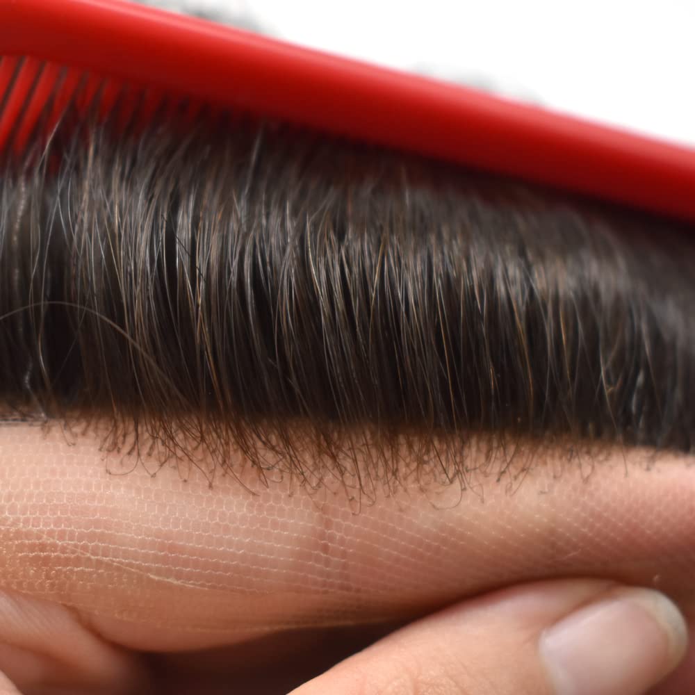 Tupé para hombres, cabello humano real, pieza de cabello para hombre, sistema de cabello de encaje suizo suave para hombres, sistema de reemplazo de