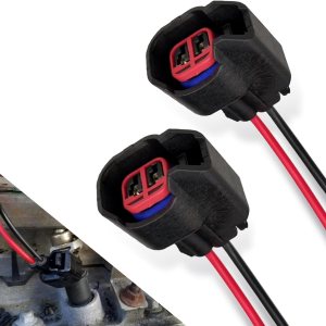 Miytsya 2 conectores de inyector de combustible para automóvil, EV6 EV14 conector de repuesto de enchufe de arnés de motor, enchufe de cable de Miytsya 2 conectores de inyector de combustible para automóvil, EV6 EV14 conector de repuesto de enchufe de arnés de motor, enchufe de cable de