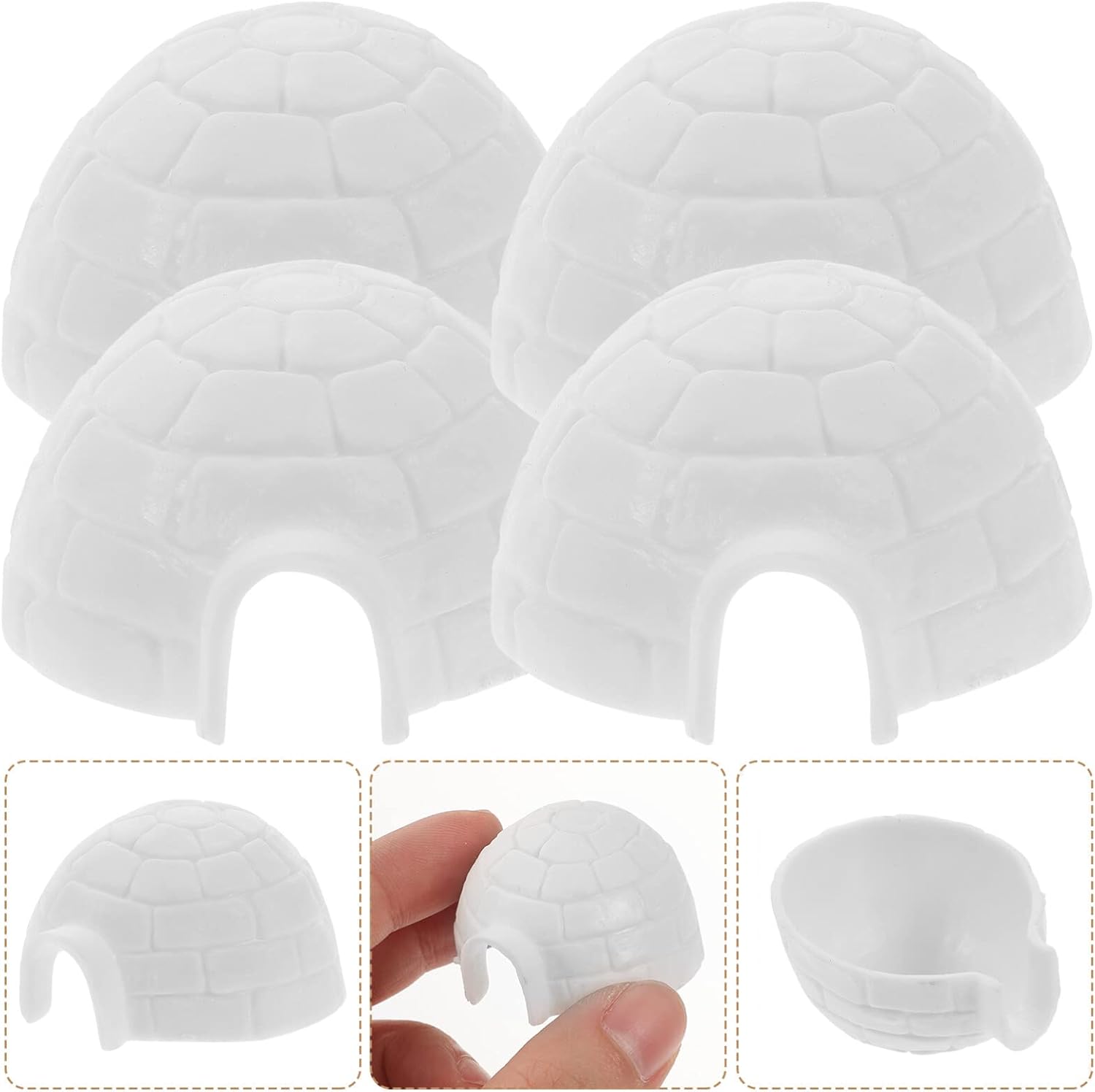 NOLITOY Mini iglú juguetes simulados de casa de hielo modelados figuras árticas juguetes para casa de muñecas de Navidad, decoración de micro