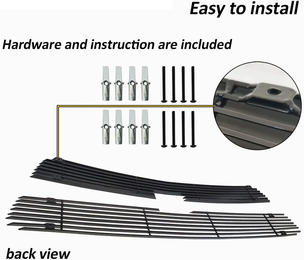 Insertos de rejilla cromada para Chevy 2003-2005 Silverado 1500 Billet Upper Grill Combo 2004 pulido reemplazar rejilla inserción