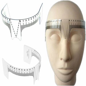 Moyishi Regla de medición de tatuaje de cejas, 3 piezas, plantilla de aseo para modelar, herramienta de medición, juego reutilizable de maquillaje Moyishi Regla de medición de tatuaje de cejas, 3 piezas, plantilla de aseo para modelar, herramienta de medición, juego reutilizable de maquillaje