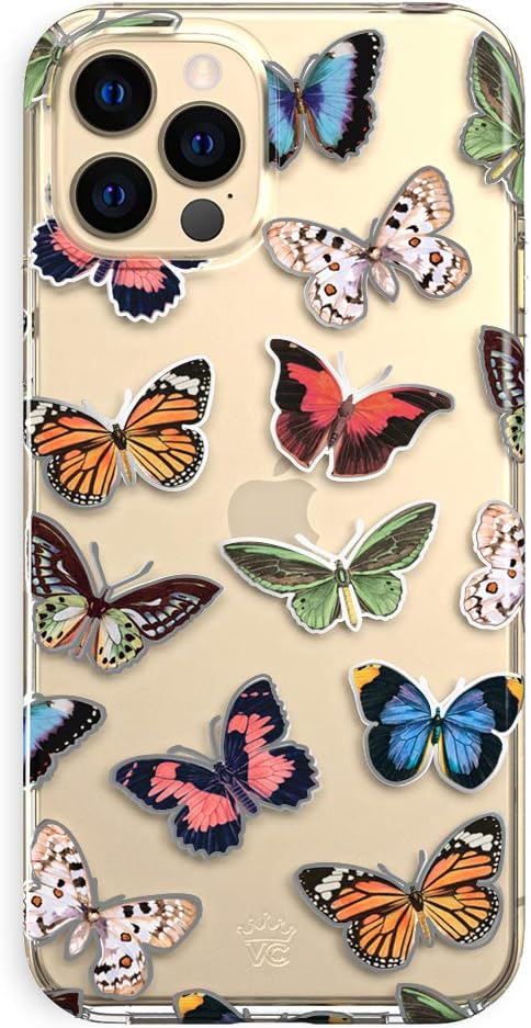 Velvet Caviar Funda compatible con iPhone 13 Pro Butterfly probada en caídas de 8 pies, bonita funda protectora transparente para teléfono para mujer