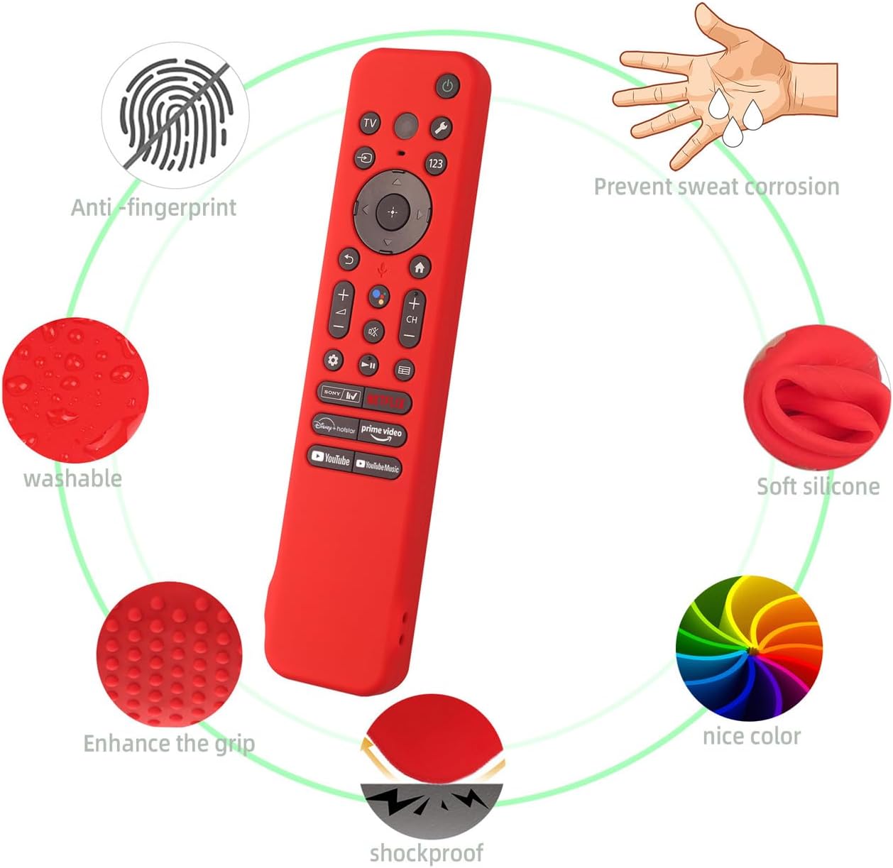 Funda de silicona para Sony RMF-TX910U RMF-TX810U, funda protectora de silicona para RMF-TX910U con retroiluminación Sony TV, control remoto con