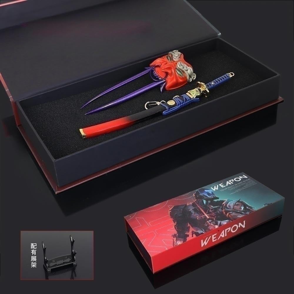Superbuybox Valorant – Juego de cuchillos para armas de artes marciales, colección de juegos, decoración de escritorio, habitación, mochila,