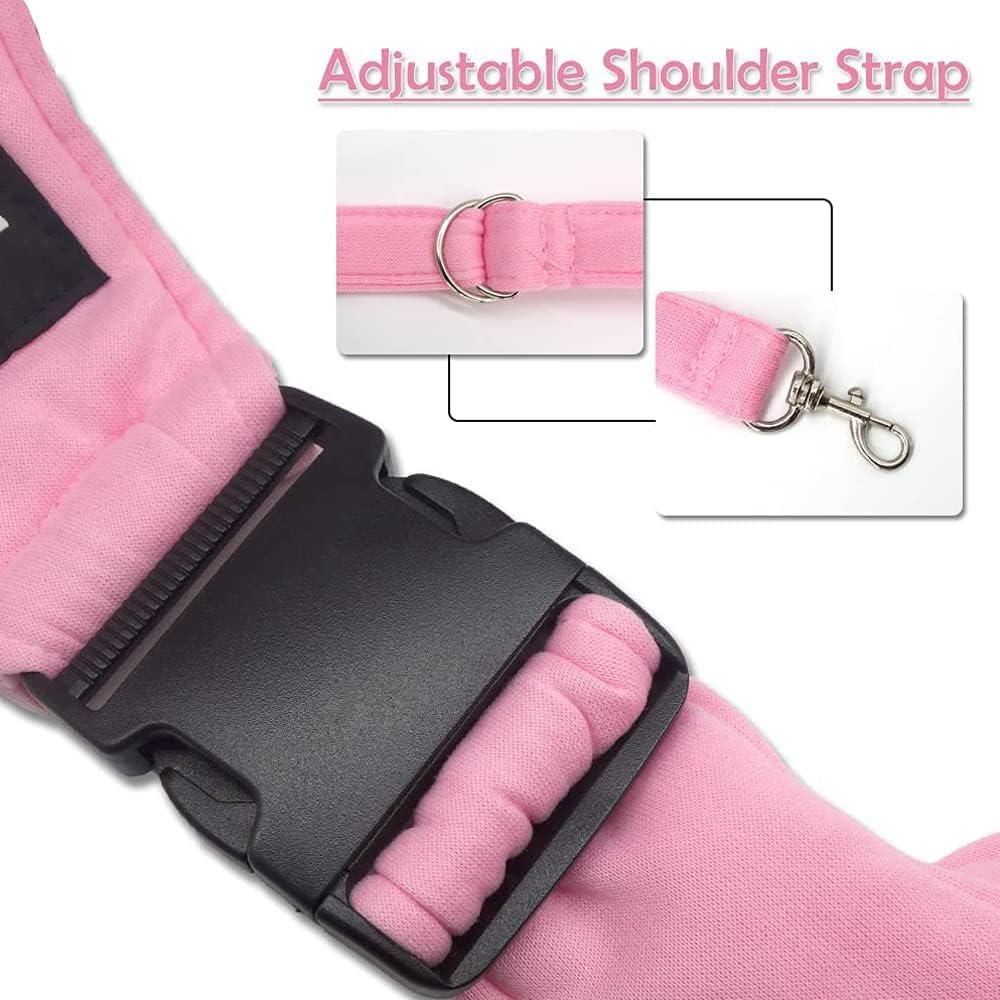 NATUYA Transportador para perros pequeños y gatos, correa ajustable, manos libres, para mascotas, cachorros, para viajes al aire libre, metro (rosa,