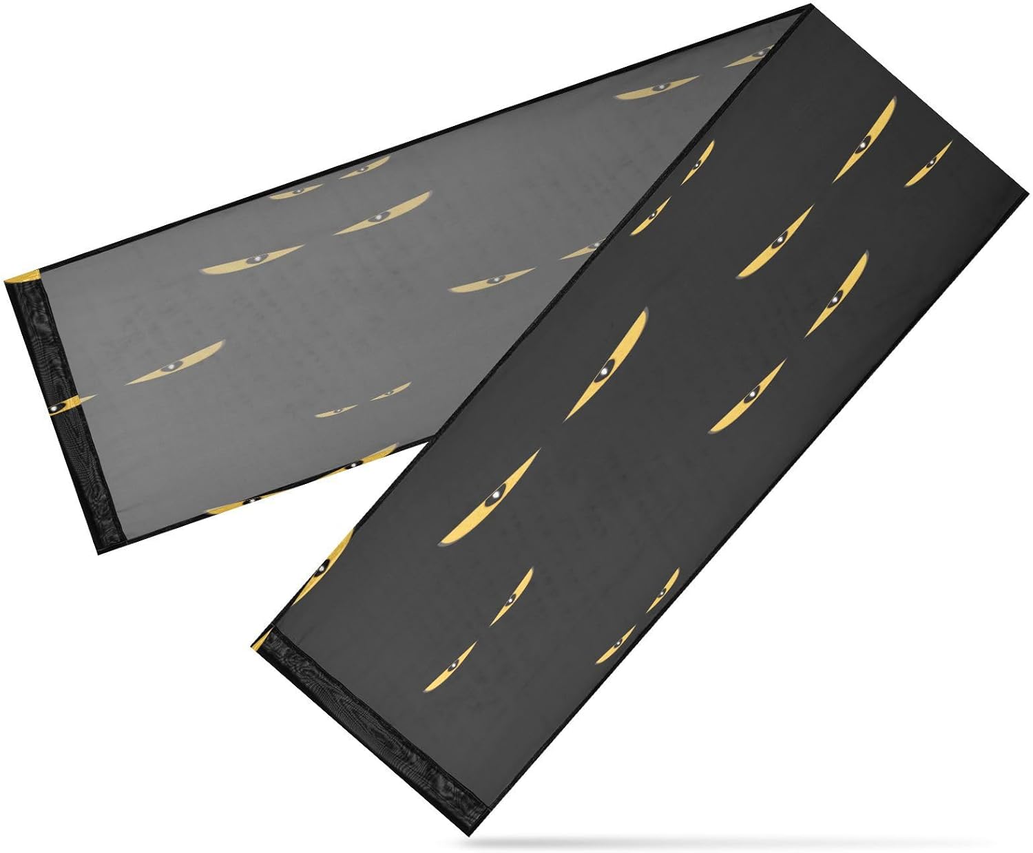 Camino de mesa de Halloween con ojos negros de gato para decoración de escritorio, camino de mesa de Navidad, 108 pulgadas de largo