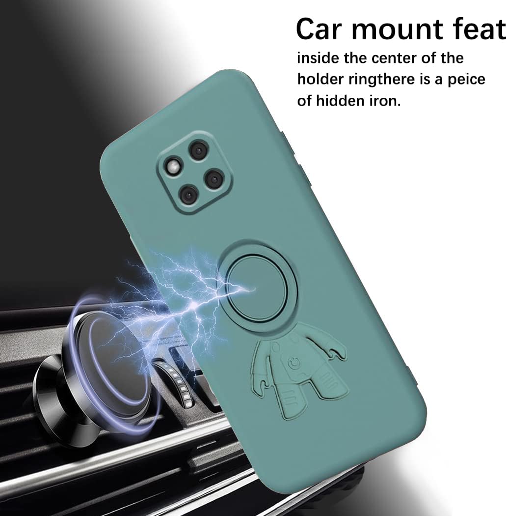 Funda compatible con Huawei Mate 20 Pro con soporte creativo de patrón de astronauta verde, funda para teléfono Huawei Mate 20 Pro con soporte de