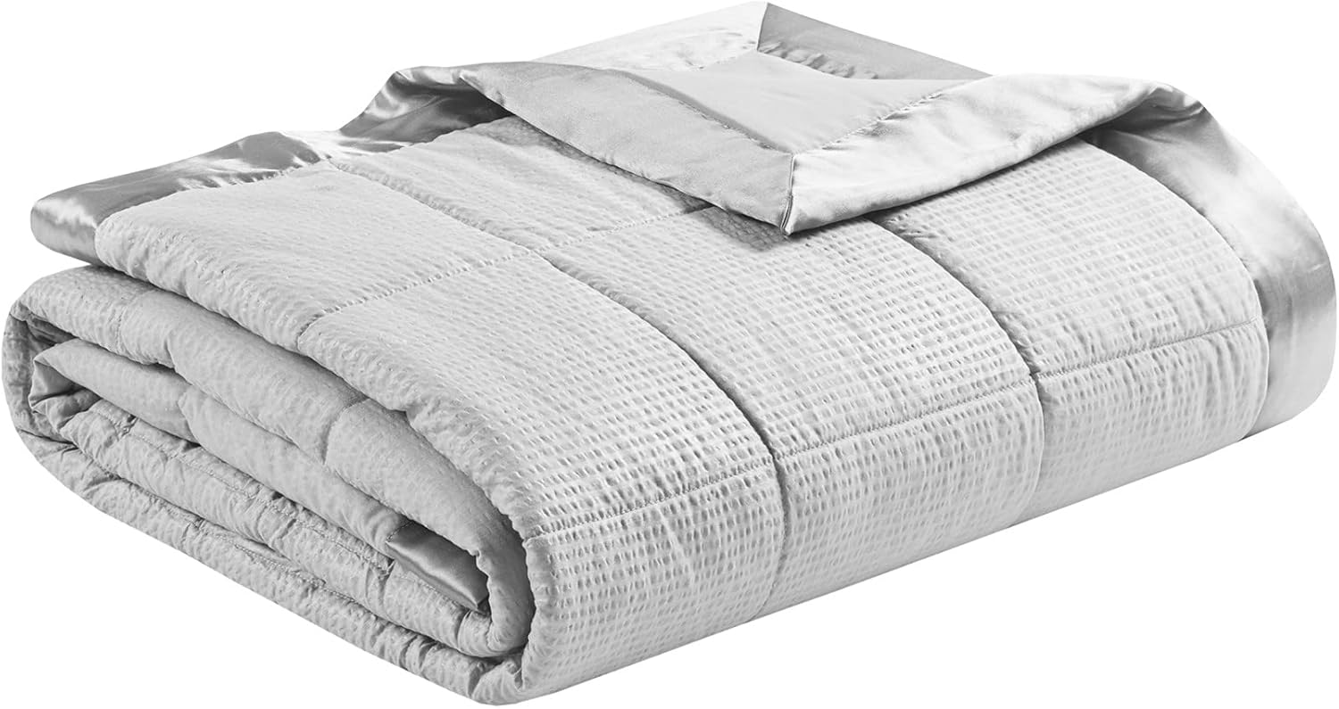 Cobija alternativa extragrande Cambria Premium, Poliéster, gris, gemelo