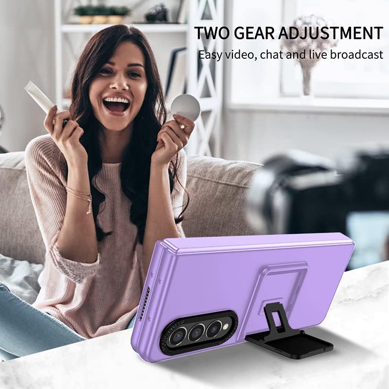 Asuwish Funda de teléfono para Samsung Galaxy Z Fold 4 5G 2022 con funda deslizante para cámara con soporte de soporte, delgada, protección móvil,