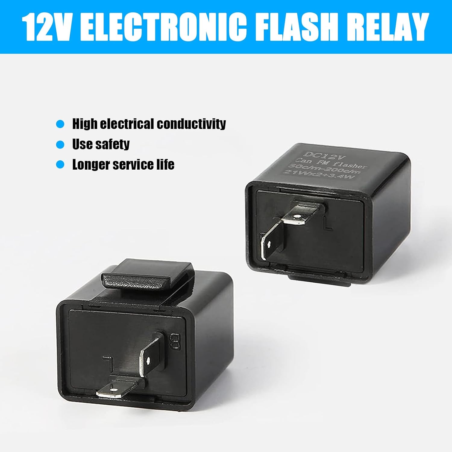 ZBGUN 4 relés intermitentes de 2 pines para automóvil, LED de 12 V de velocidad ajustable, señal de giro súper intermitente, relé de advertencia de