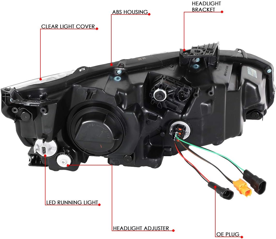 Auto Dynasty Par de lámparas LED DRL estilo DRL secuencial para faros delanteros compatibles con Honda Civic 16-18