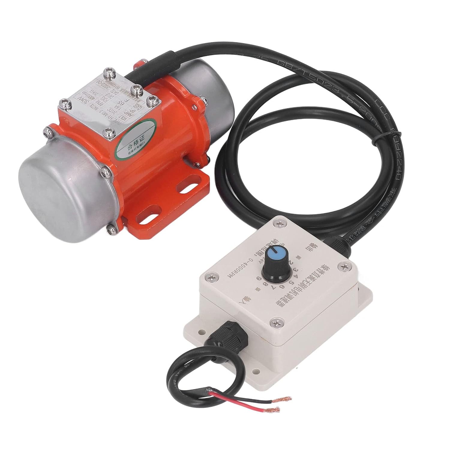 Hilitand Motor de vibración DC fuerza excitante pequeño motor eléctrico con controlador de velocidad sin escobillas 30W 4000RPM DC 12V 2.1A