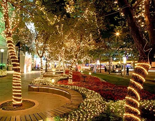 Cuerda de luces LED de 33 pies, 110 V, 2 cables conectables para exteriores, 240 luces LED impermeables para interiores y exteriores, para cubierta,