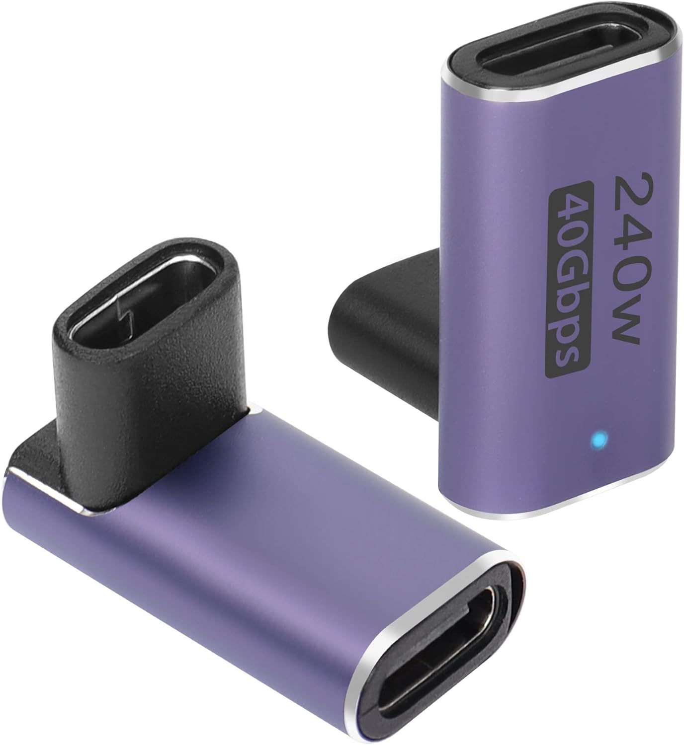 QIANRENON USB4.0 C hembra adaptador de ángulo de 90 grados acoplador 240W 40Gbps tipo C 4.0 hembra a hembra conector de ángulo recto extensor,
