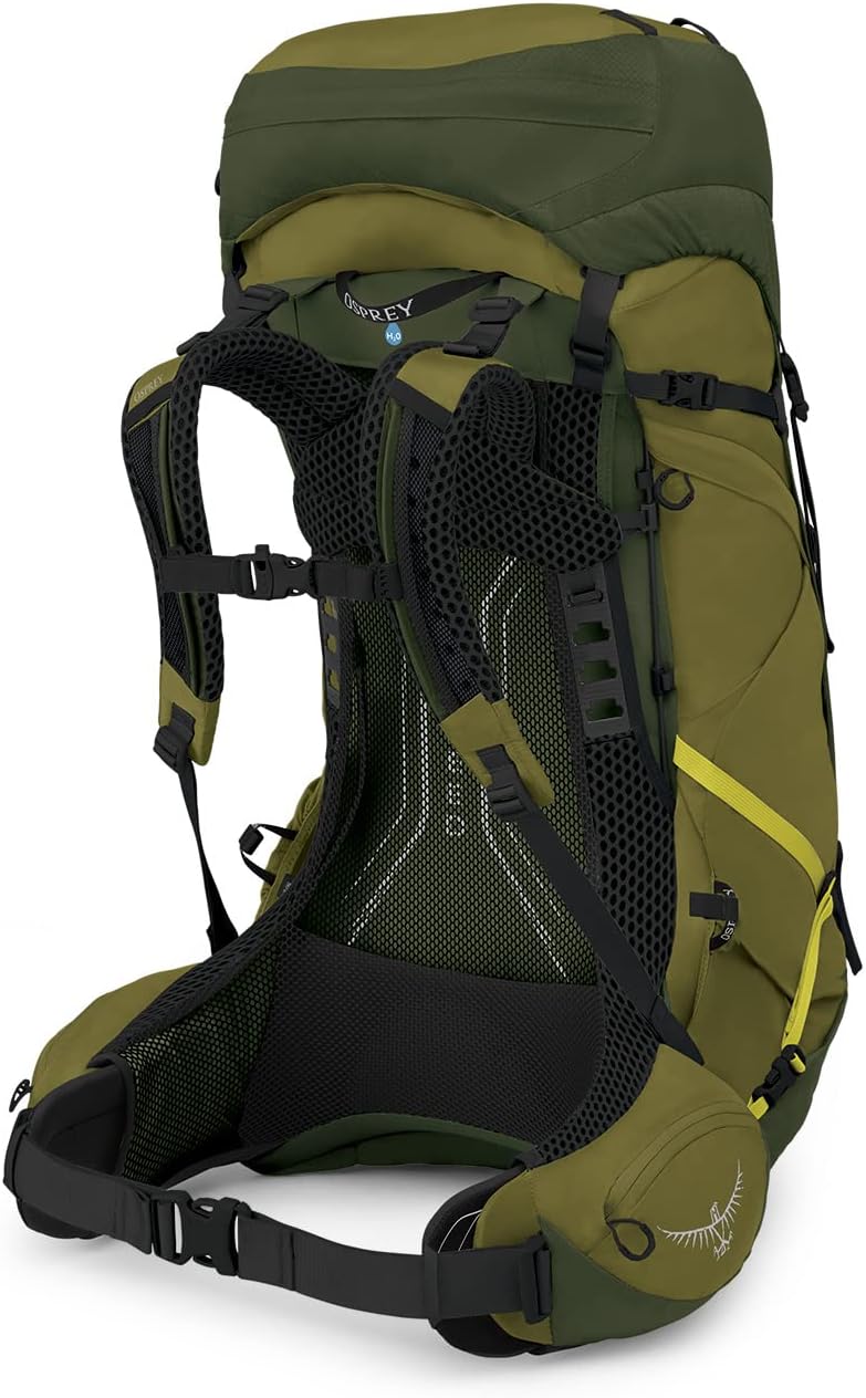 Osprey Atmos AG LT 50L Mochila de mochilero para hombre, Scenic ValleyVerde Peppercorn, LXL