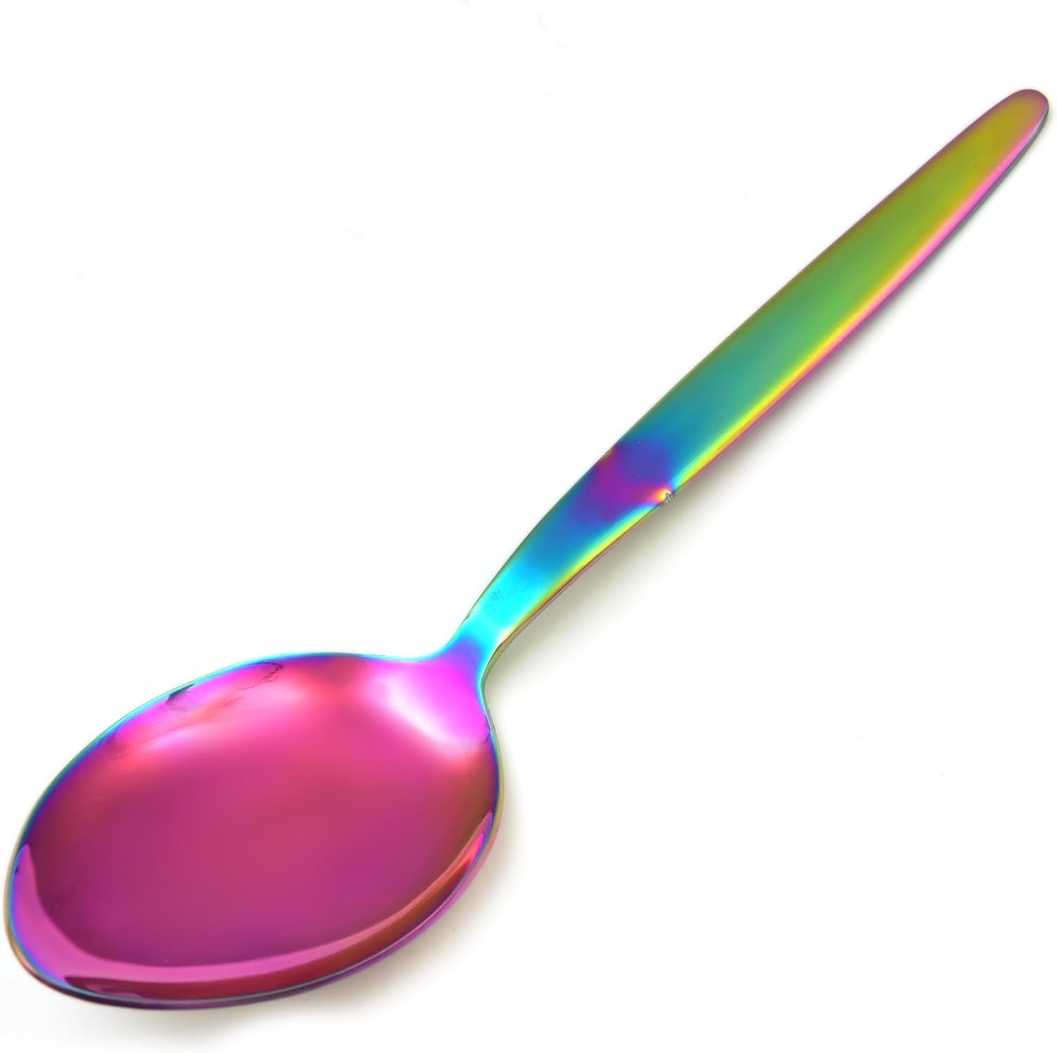 Kunz Spoons Cucharas de cocina Cucharas de cocina de acero inoxidable 1810 de titanio brillante arco iris – Cucharas chapadas de 9 pulgadas –