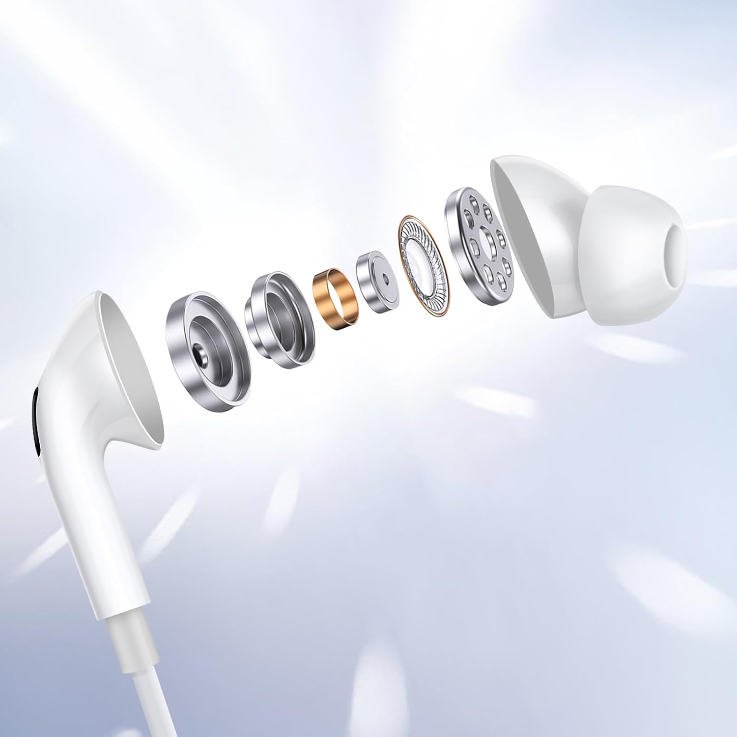 Auriculares USB tipo C para iPhone15, Samsung Galaxy S23, Ultra S23+, S23 Plus, auriculares USB C enchufables, micrófono integrado y control de