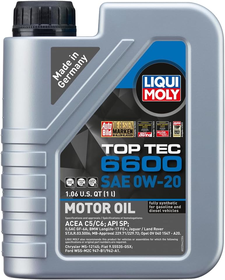 Liqui Moly Top Tec 6600 SAE 0W-20  1 L  Aceite de motor con tecnología de síntesis  SKU 22044
