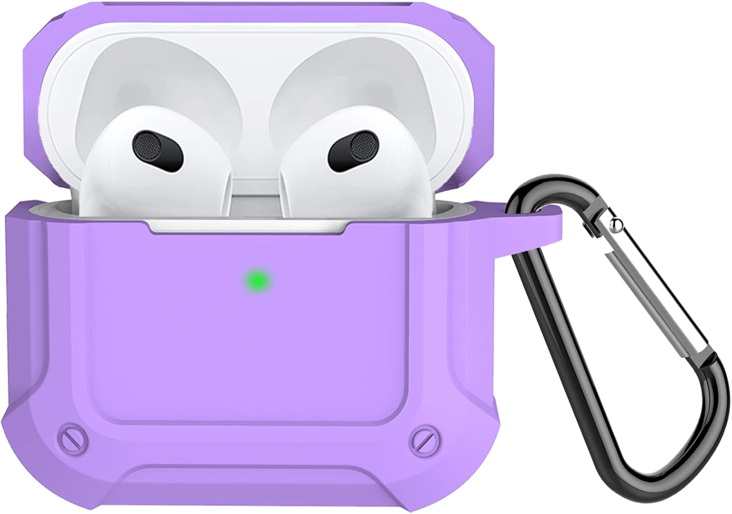 Coffea Funda protectora de silicona que absorbe los golpes con llavero para AirPods (3 generación) 2021 – Voilet