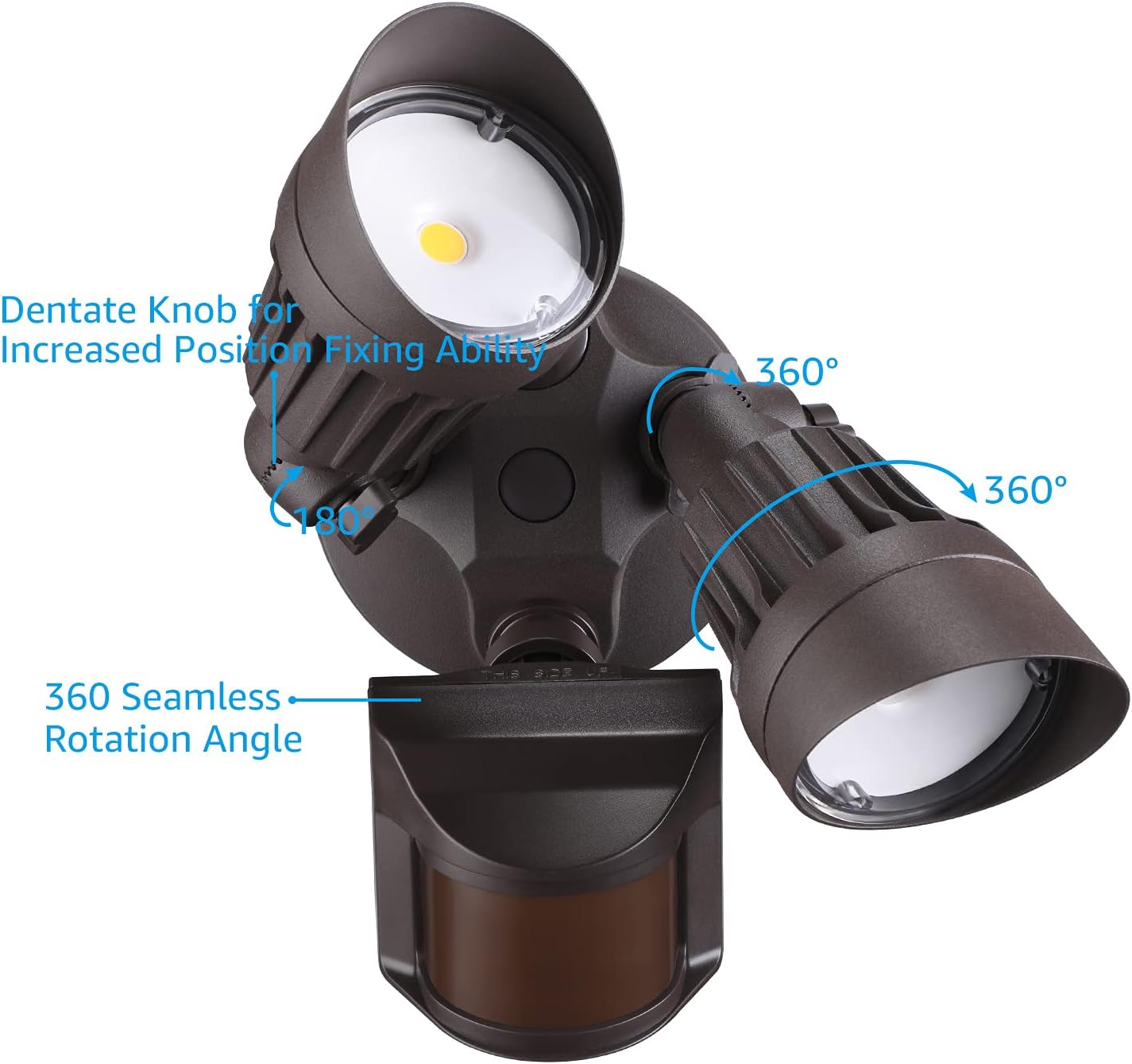Luz de seguridad LED con sensor circular, 2 cabezales 20W3 cabezales 30W., LHSCT-20WRSS30-BRZ, 20.0watts, 120.00 volts