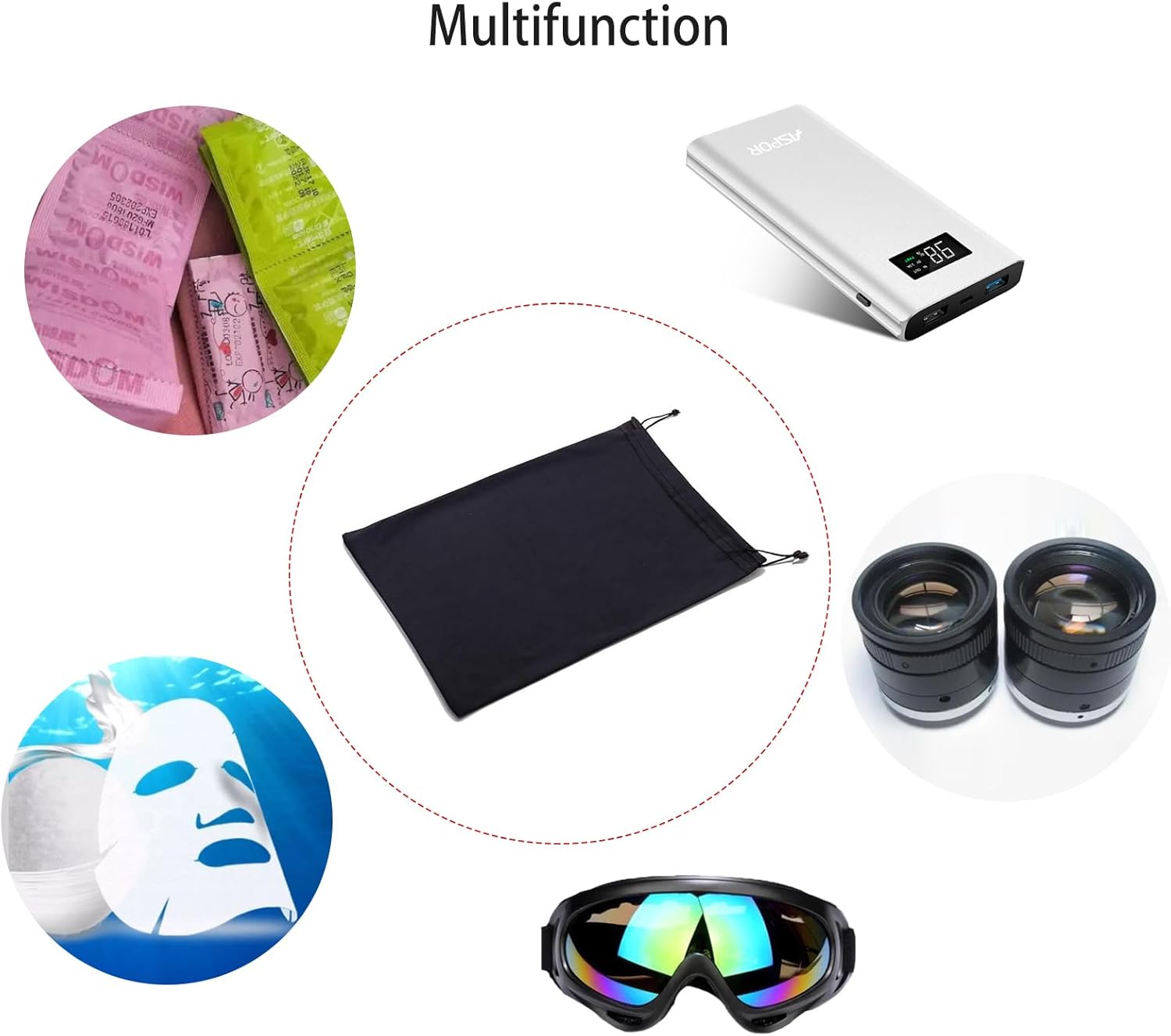 Bolsa para gafas de esquí, funda para Google de esquí, funda para gafas de esquí, bolsa de microfibra de Google para nieve, bolsa protectora de