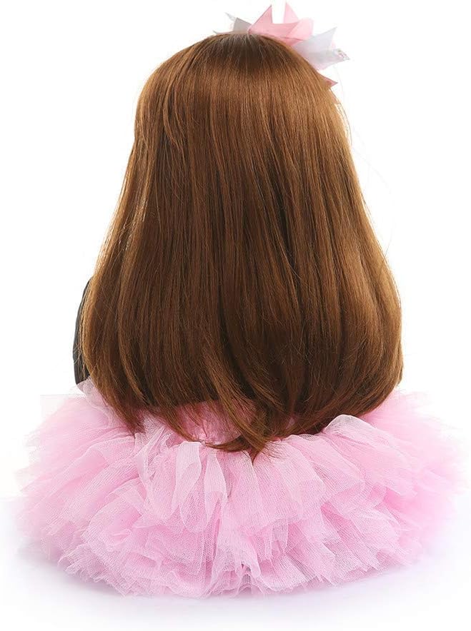 Anano Muñecas Reborn de 24 pulgadas, 23.6 in, encantadoras muñecas Reborn de bebé Life Like Baby Doll de vinilo de tela de silicona, cuerpo de pelo