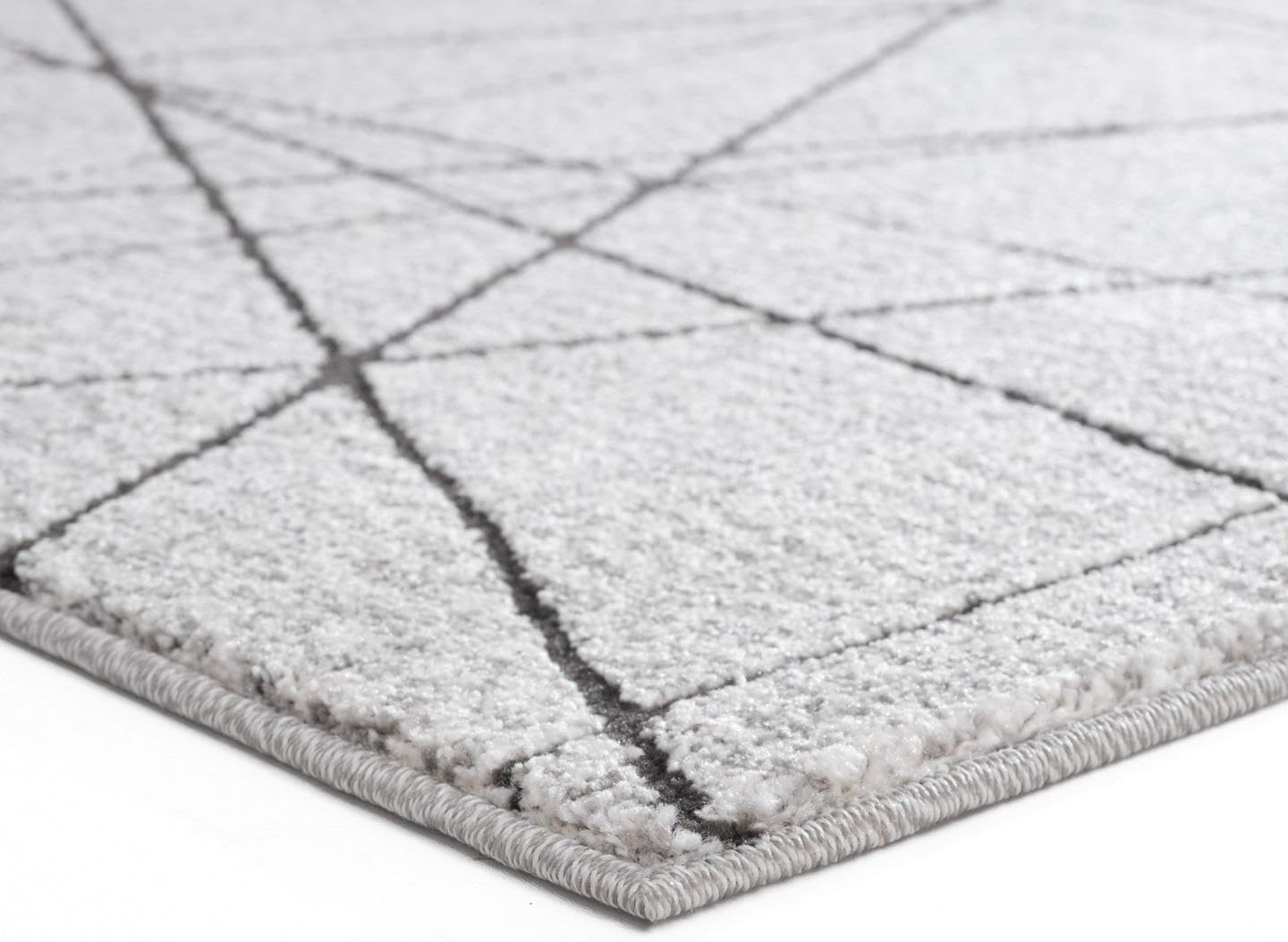 LUXE WEAVERS Alfombra de arte moderno, 5 x 7, diseño de líneas abstractas, color gris