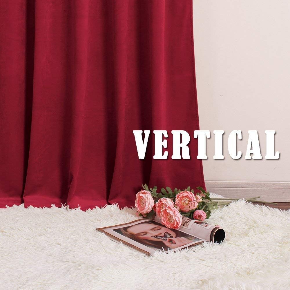 RYB HOME Cortinas de terciopelo rojo de 84 pulgadas, cortinas súper suaves para oscurecer la habitación, cortinas con aislamiento térmico, paneles