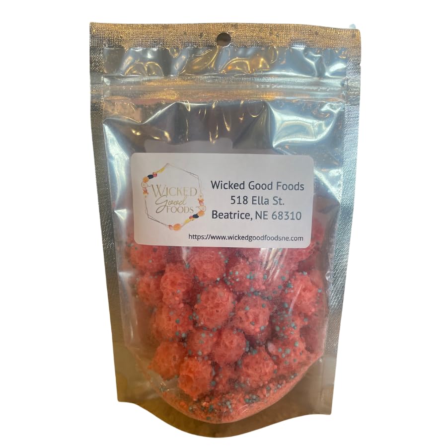 Wicked Good Foods  Caramelos liofilizados  Racimos crujientes  Dulce dulce para llevar  Caramelo crujiente  Hecho en Nebraska  Bolsa de 1 onza